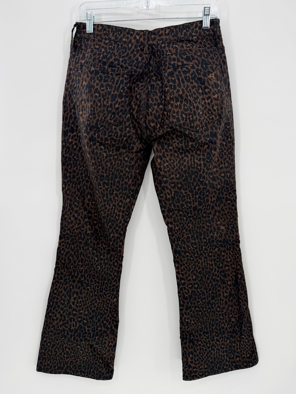 Pilcro Size 30 Leopard Print Straight Leg Jeans Brown Black Stretch Denim Edgy - Picture 3 of 10